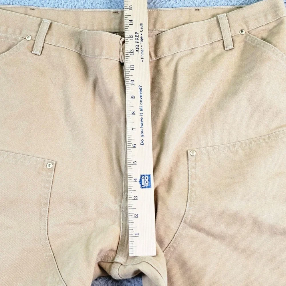 Vintage Carhartt Mens 44x32 Beige Double Knee Carpenter Workwear Pants USA Made